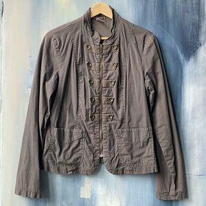 XCVI Women's Brown Military Style Jacket with Buttons & Pockets